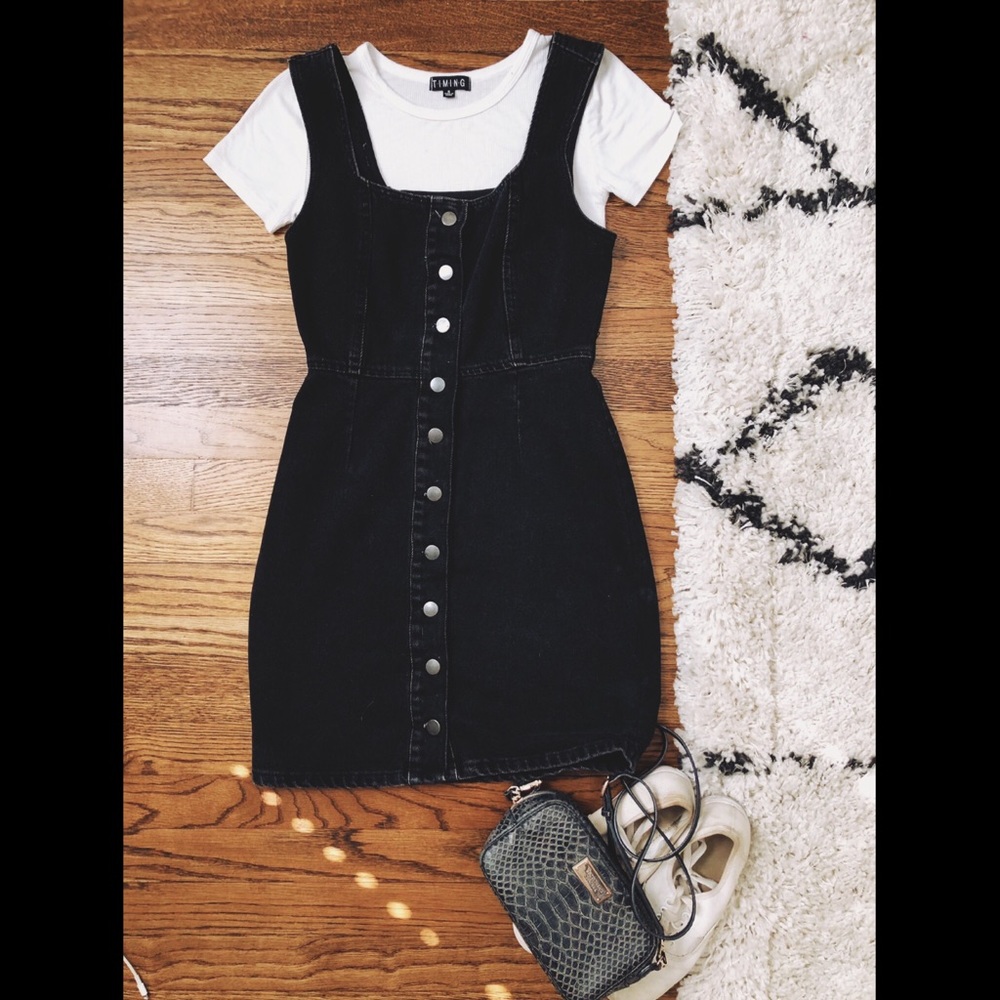 Urban Outfitters • Black Denim Button Up Dress